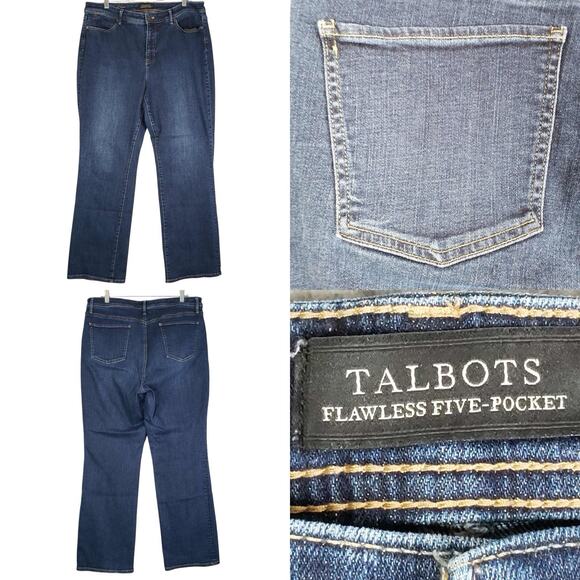 Talbots Jeans Flawless Bootcut Women's Size 16 High Rise Barely Boot Curvy Blue - Picture 1 of 10